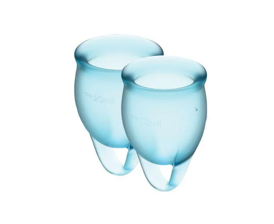 Набор Менструальных Чаш Satisfyer Feel Confident Menstrual Cup, Голубой, фото 
