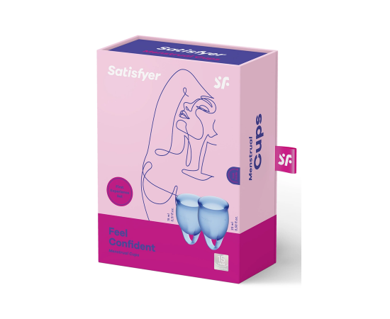 Набор Менструальных Чаш Satisfyer Feel Confident Menstrual Cup, Темно-Синий, фото 