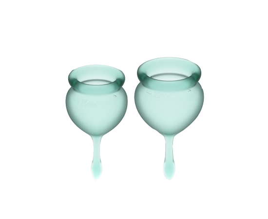 Набор Менструальных Чаш Satisfyer Feel Good Menstrual Cup, Зеленый, фото 