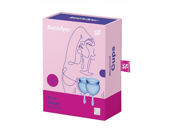 Набор Менструальных Чаш Satisfyer Feel Good Menstrual Cup, Синий, фото 