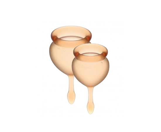 Набор Менструальных Чаш Satisfyer Feel Good Menstrual Cup, Оранжевый, фото 