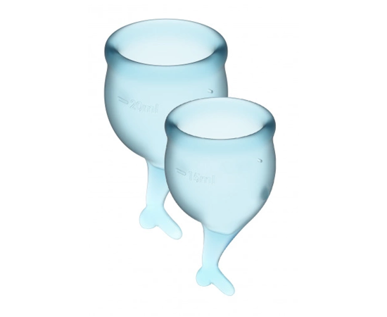 Набор Менструальных Чаш Satisfyer Feel Secure Menstrual Cup, Голубой, фото 