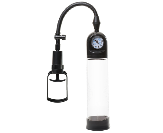 Вакуумная помпа мощная, с манометром, чёрная, 20 см, фото 