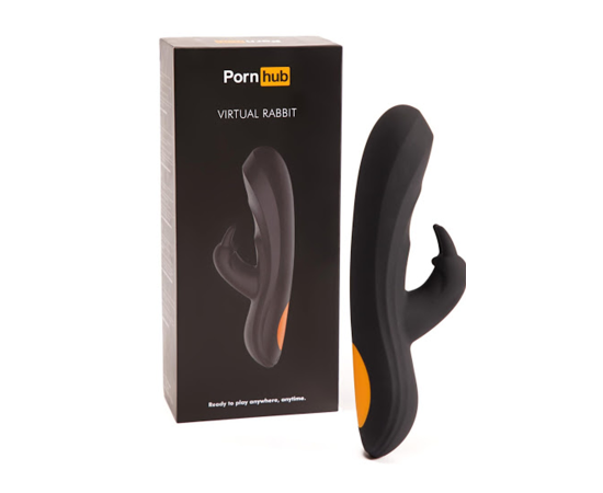 Вибратор с клиторальным стимулятором интерактивный Pornhub Virtual Rabbit, черный, фото 