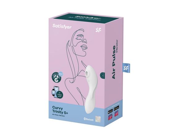 Вакуумный Стимулятор Клитора Satisfyer Curvy Trinity 5+ С Вибрацией, Белый, фото , изображение 2