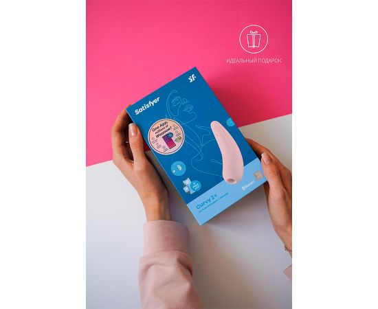 Бесконтактный вакуумный стимулятор клитора Satisfyer Curvy 2+, белый, фото , изображение 5