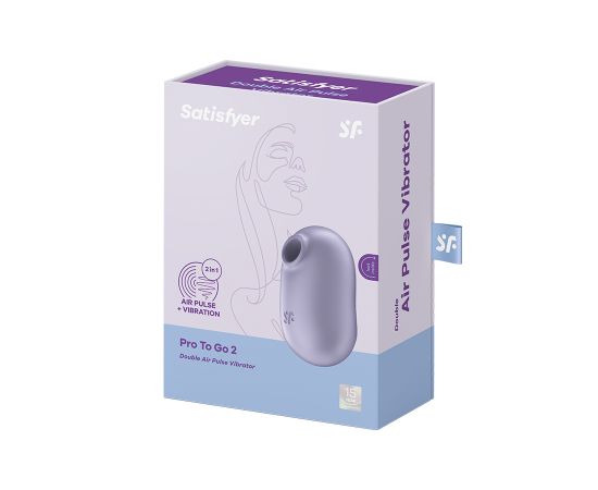 Вакуумный стимулятор клитора с вибрацией Satisfyer Pro To Go 2 Violet, фото , изображение 2