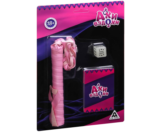 Набор Эротический "Ахи Вздохи", С Фантами, Плеткой И Кубиком, фото 