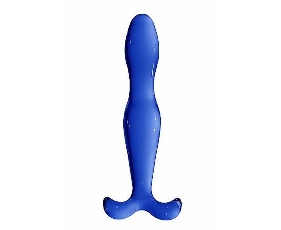 Фаллоимитатор стеклянный Chrystalino Elegance, синий, фото 