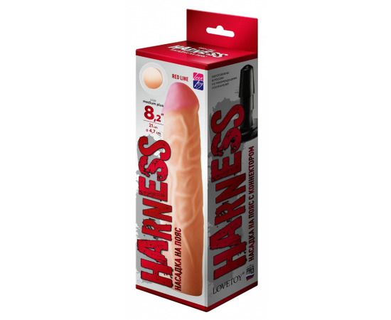 Насадка для страпона Harness с коннектором Red Line, 21 см, фото 