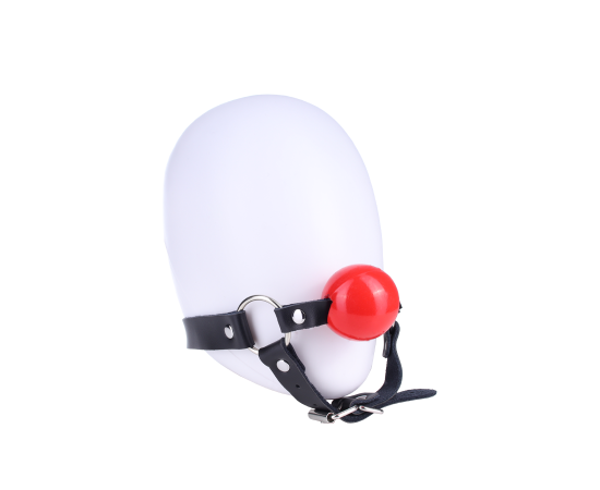 Кляп Силиконовый Intimlab Lay-A2035 С Черным Ремешком и Красным Шариком, фото 