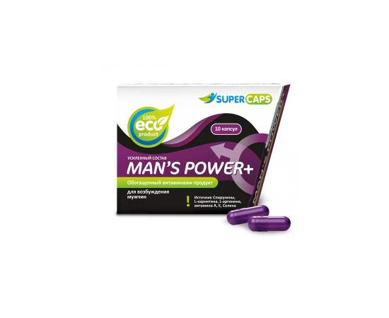 Капсулы Возбуждающие Man`s Power Plus, 10 шт, фото 