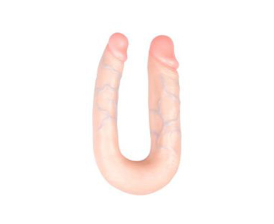 Двухсторонний фаллоимитатор Easy Toys, Duo Dildo, телесный, 17 см., фото 