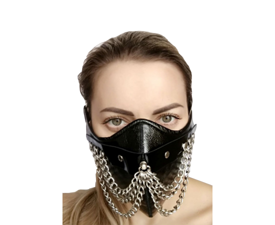 Маска Из Лаковой Кожи "Шахерезада", Черная, фото 