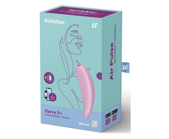 Бесконтактный Вакуумный Стимулятор Клитора Satisfyer Curvy 3+, Розовый, фото , изображение 6