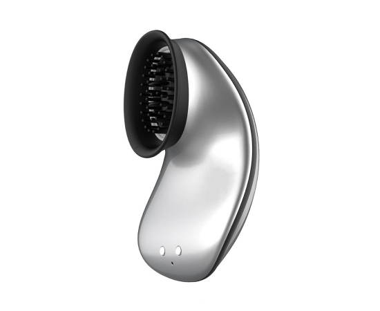 Вибромассажер клиторальный с вакуумным эффектом Twitch Hands, серебристый, фото 