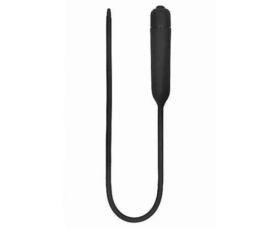 Уретральный вибратор Silcone Vibrating Bullet Plug Extra Long черный, фото 