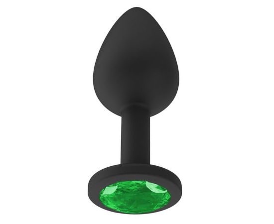 Анальная втулка силиконовая с зеленым кристаллом 518-03 green-DD, фото 