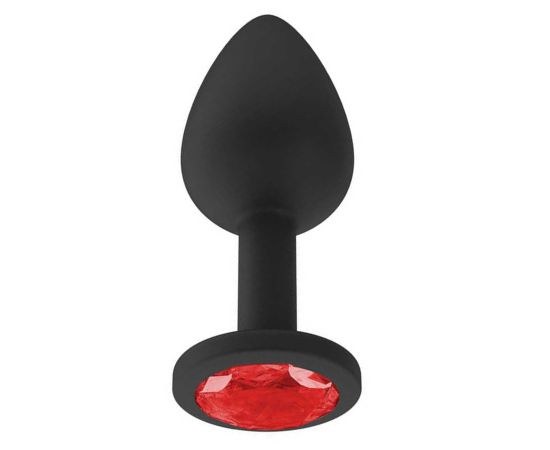 Анальная втулка силиконовая с красным кристаллом 518-04 red-DD, фото  Анальная втулка силиконовая с красным кристаллом 518-04 red-DD, фото