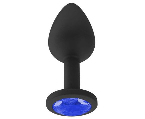 Анальная втулка силиконовая с синим кристаллом 518-07 blue-DD, фото 