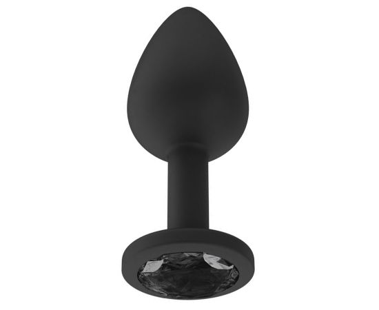 Анальная втулка силиконовая с черным кристаллом 518-09 black-DD, фото 