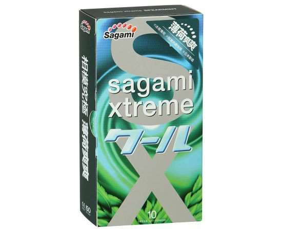 Презервативы Sagami Xtreme Mint Мятные Latex 10 шт, фото 