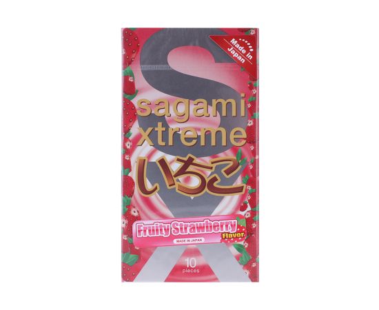 Презервативы Sagami Xtreme Fruity Strawberry Клубничные Latex 10 шт, фото 
