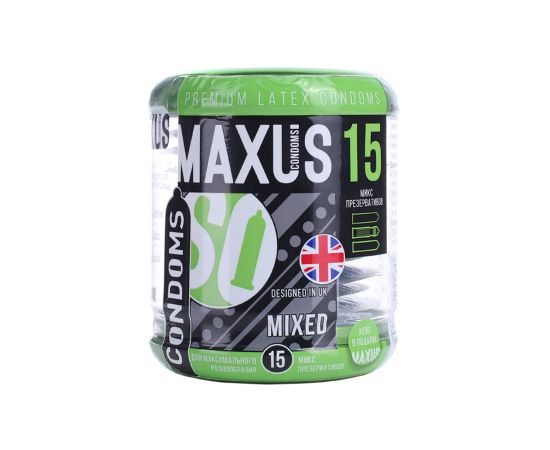 Презервативы MAXUS Mixed Железный Кейс Latex 15 шт, фото 