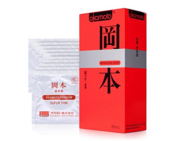 Презервативы Okamoto Skinless Skin Super Thin / Ультратонкие № 10, фото 