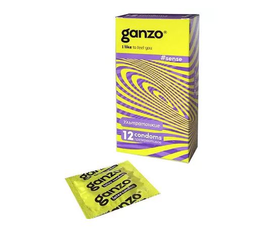Презервативы Ganzo Sense Ультратонкие Latex 12 шт, фото 