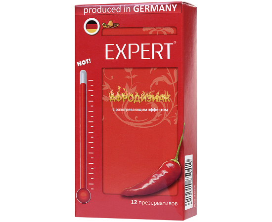 Презервативы Expert "Афродизиак" №12, возбуждающие с разогревающим эфектом, 12 шт, фото 