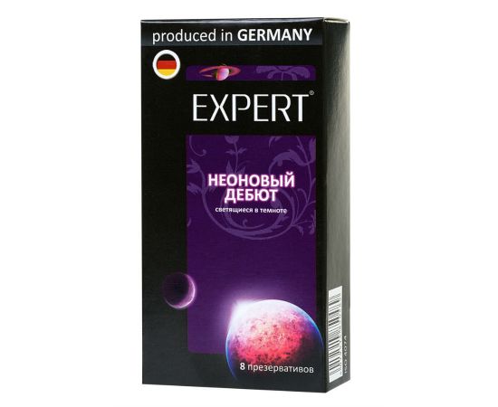 Презервативы Expert "Неоновый дебют" №8, светящиеся в темноте, 8шт, фото 
