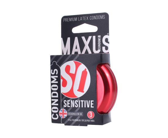 Презервативы MAXUS Sensitive Железный Кейс Latex 3 шт, фото , изображение 2