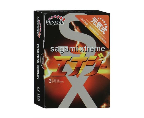 Презервативы Sagami Xtreme Energy Ультратонкие Latex 3 шт, фото 