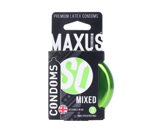 Презервативы MAXUS Mixed Железный Кейс Latex 3 шт, фото 