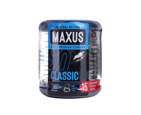 Презервативы MAXUS Classic Железный Кейс Latex 15 шт, фото 