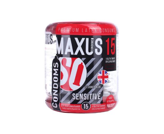 Презервативы MAXUS Sensitive Железный Кейс Latex 15 шт, фото 