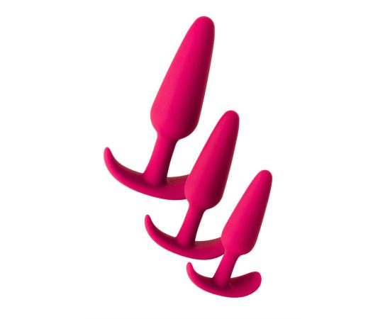 Набор анальных втулок TOYFA POPO Pleasure, Силикон, Розовый, 3  шт., фото 