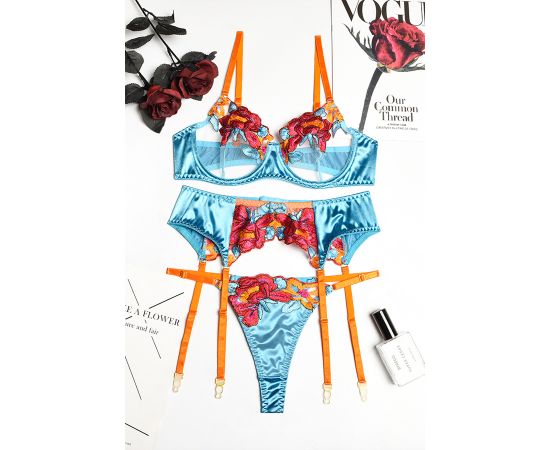 Комплект JSY Bra+Panties 3124-Blue XL, фото , изображение 4