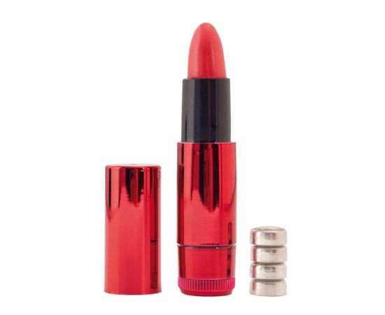 Вибропуля "помада" 9 см красная, фото 