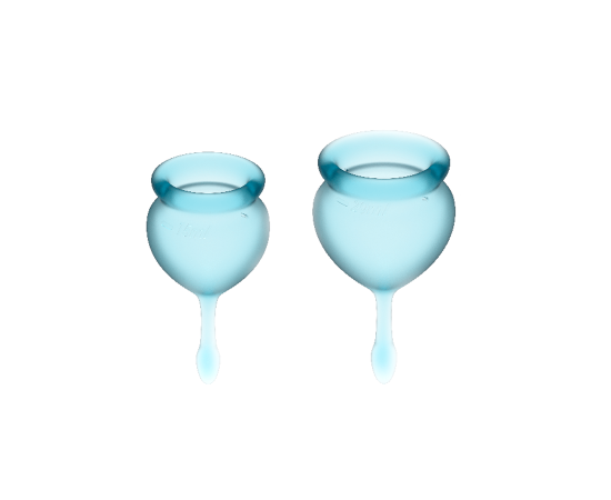 Набор Менструальных Чаш Satisfyer Feel Good Menstrual Cup, Голубой, фото 