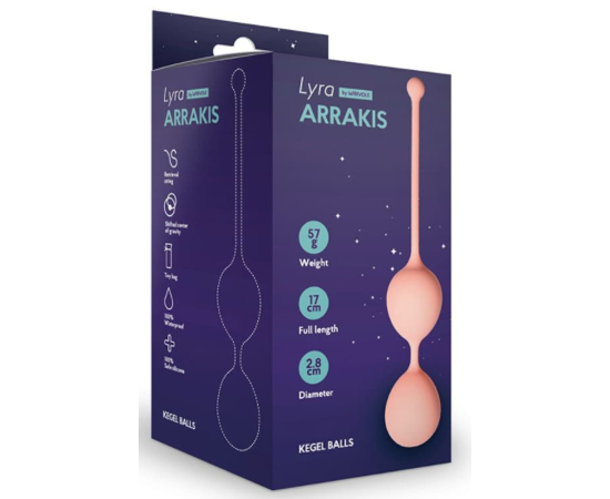 Вагинальные шарики со смещенным центом тяжести Arrakis Персиковые, фото 