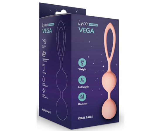 Вагинальные Шарики Lyra Vega Со Смещенным Центром Тяжести, Персиковые, фото 