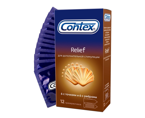 Презервативы Contex №12 Relief с точками и ребрами, фото 