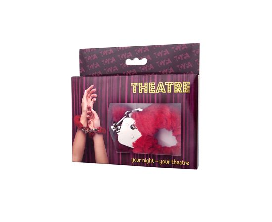 Наручники Меховые TOYFA Theatre, Красные, фото 