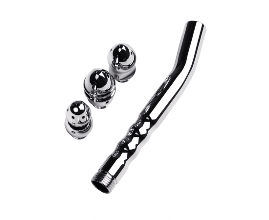 Анальный душ с тремя насадками, TOYFA METAL, серебристый Ø2СМ, 15,4Г, фото 