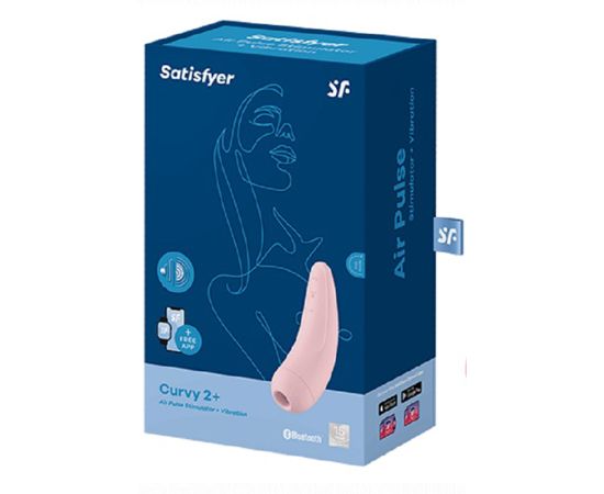 Бесконтактный Вакуумный Стимулятор Клитора Satisfyer Curvy 2+, Розовый, фото , изображение 2