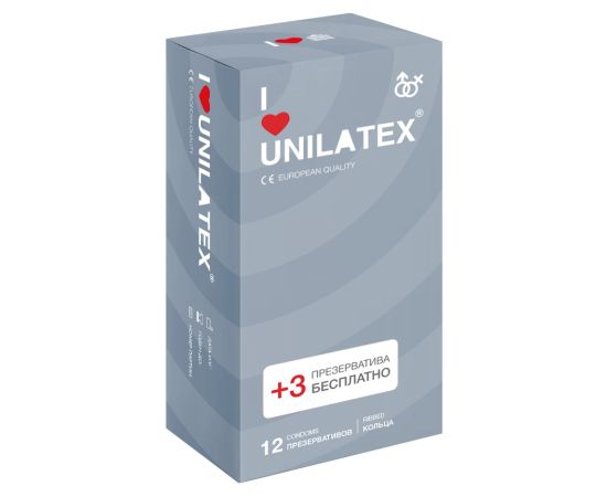 Презервативы Unilatex Ribbed 12+3 шт в подарок 3021Un, фото 