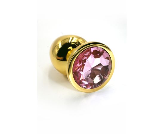 Анальная пробка Kanikule из алюминия Страз светло-розовый, фото 