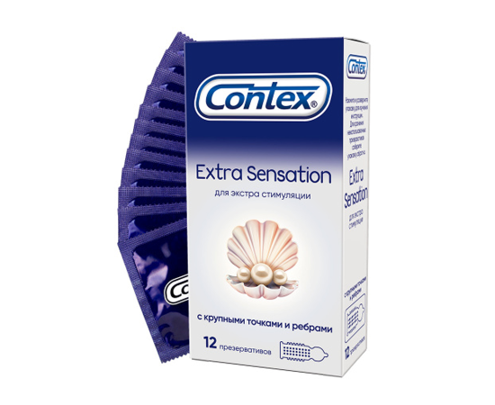 Презервативы Contex №12 Extra Sensation с крупными точками и ребрами, фото 